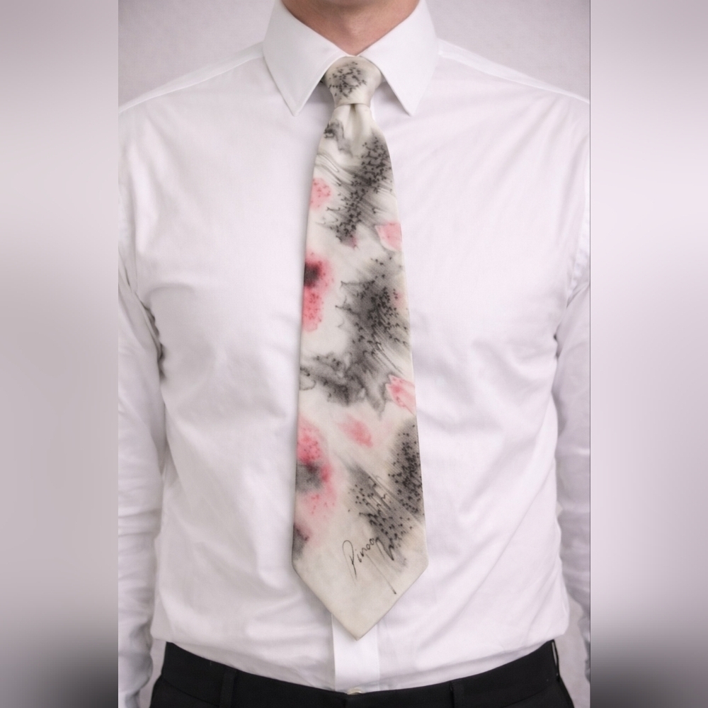 Vtg DINO ORSINI Autographed Dan Dee Artisan Watercolor Tie Dye Tie